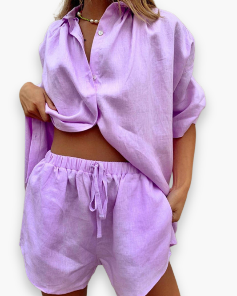 Ensemble chemise fluide et short pour femme | Confortable