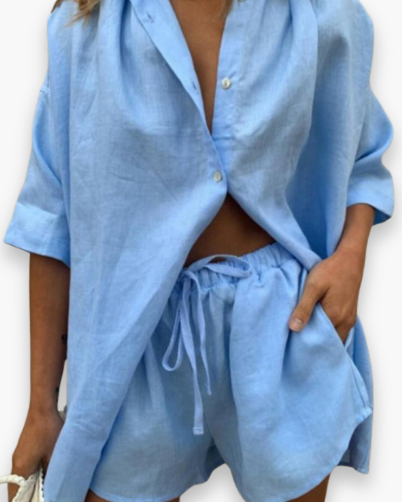 Ensemble chemise fluide et short pour femme | Confortable