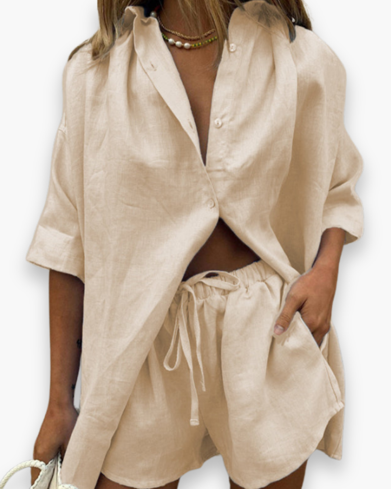Ensemble chemise fluide et short pour femme | Confortable