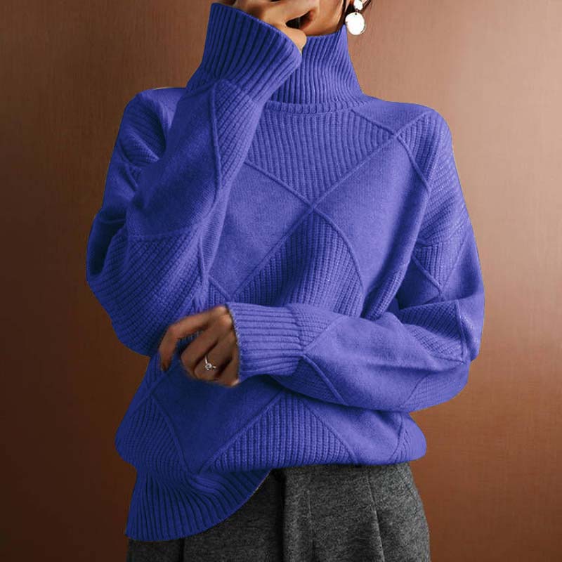 Isabelle - Pull Élégant Oversize Col Roulé