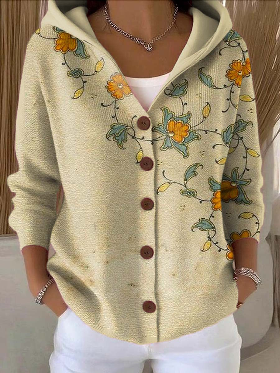Caroline - Cardigan Chic Patchwork à Capuche