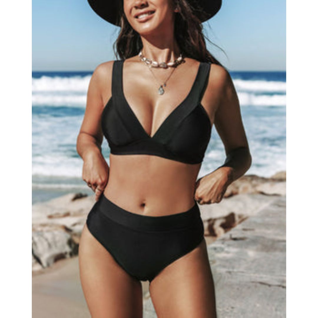 Louise - Bikini Taille Haute Sexy Col V