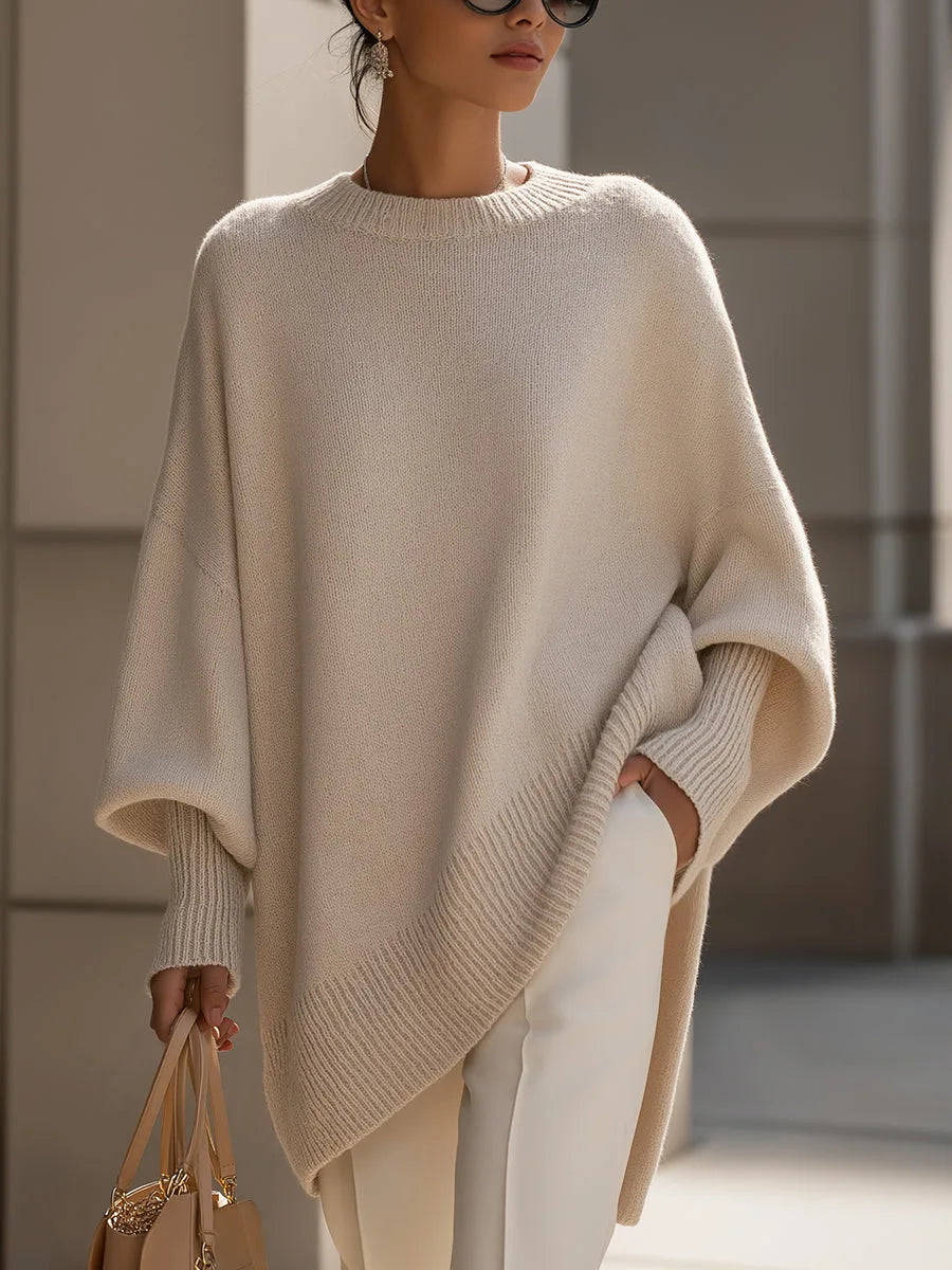 Adèle - Pull Élégant Oversize Asymétrique
