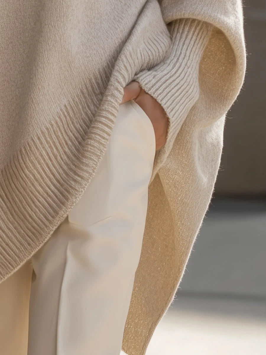 Adèle - Pull Élégant Oversize Asymétrique
