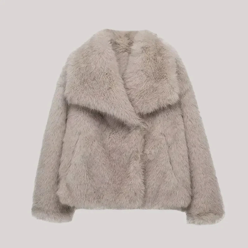 Claire - Manteau Élégant Fourrure Court