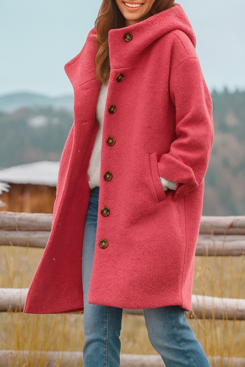 Sylvie | Manteau Féminin Laine à Capuche