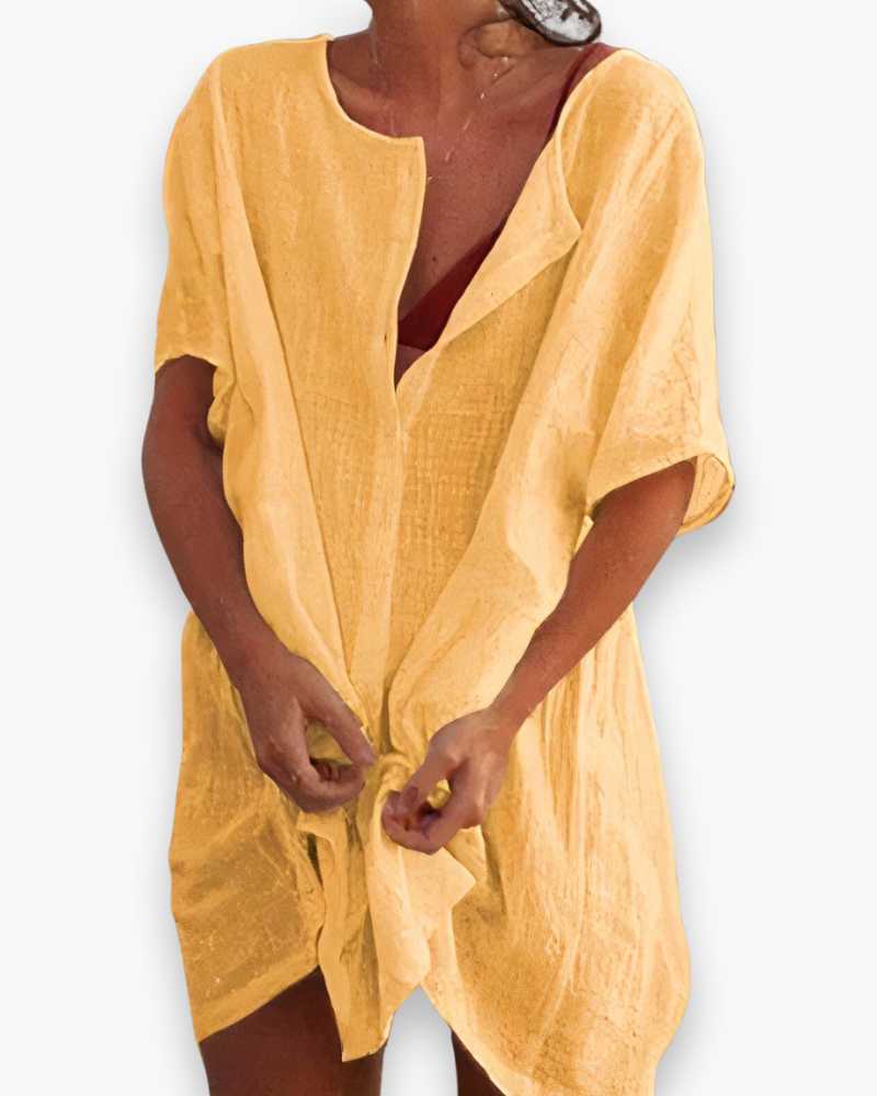 Tunique fluide col fendu pour femme | Ample et respirante