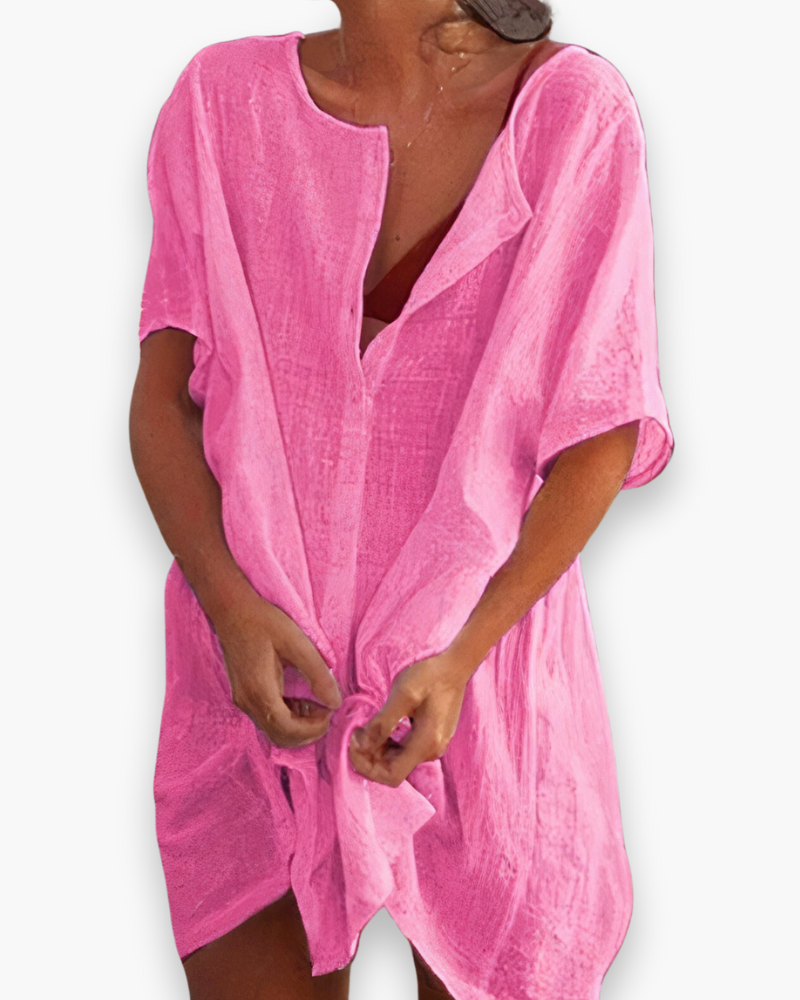 Tunique fluide col fendu pour femme | Ample et respirante