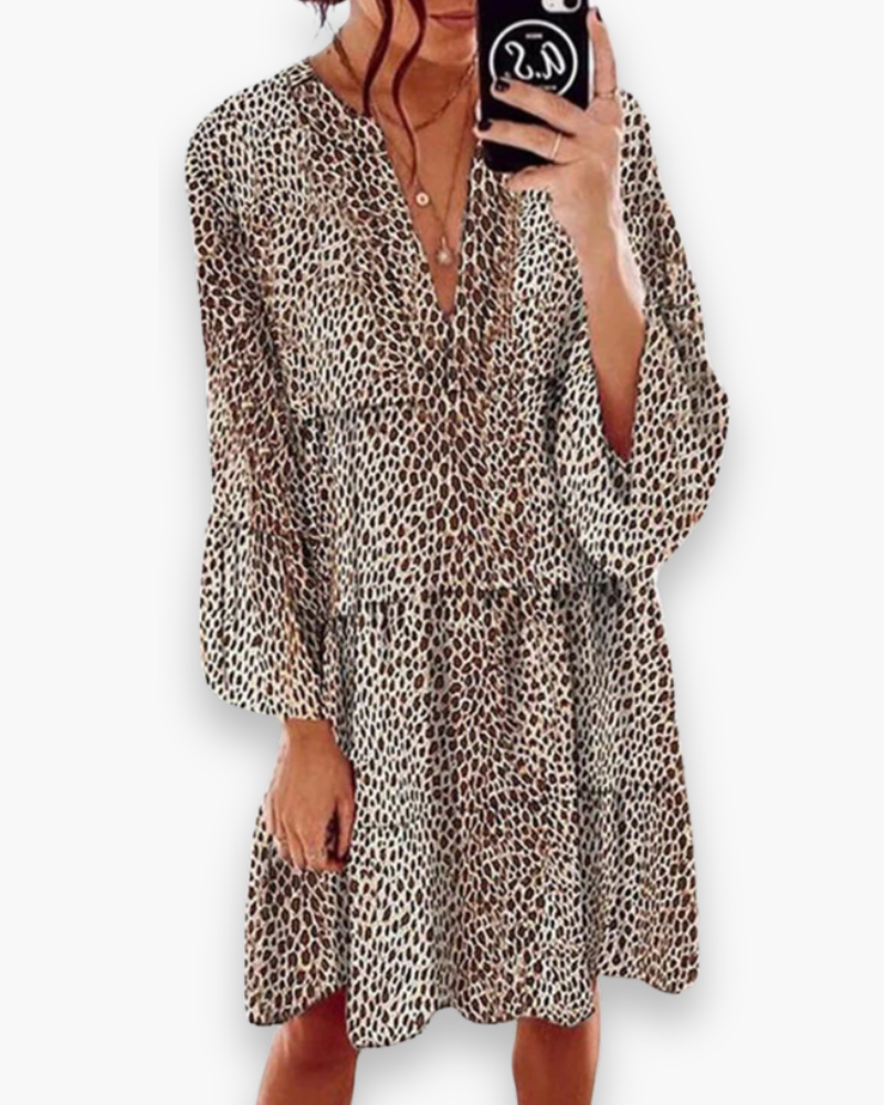 Robe bohème courte à manches larges pour femme | Élégant