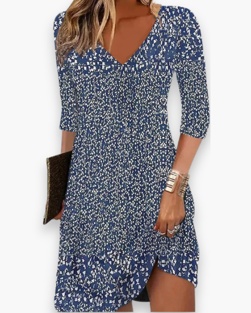 Robe portefeuille courte à motifs pour femme | Ajustée et flatteuse