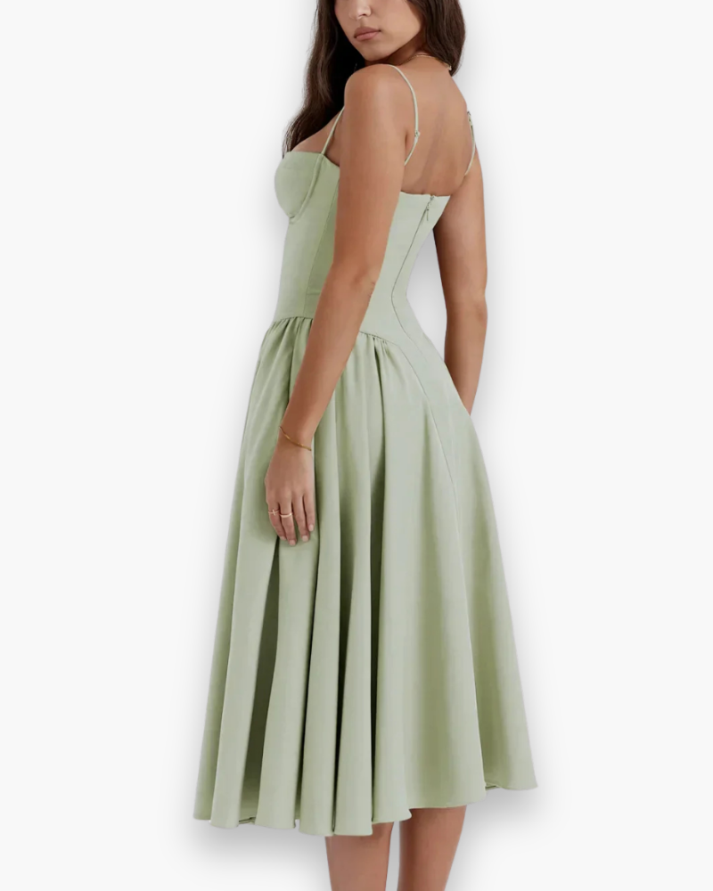 Robe bustier midi évasée pour femme | Chic et confortable