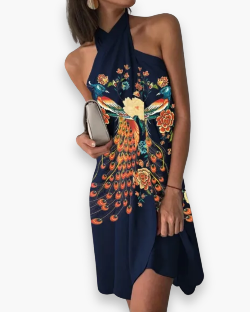 Robe estivale courte dos nu pour femme | Élégante et légère