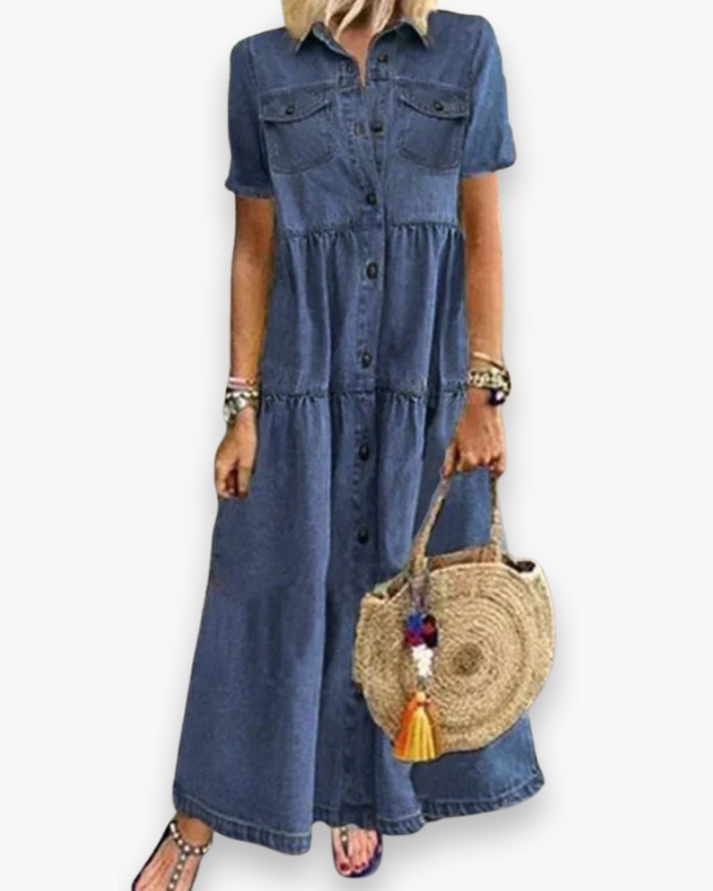 Robe maxi chemise pour femme | Chic et confortable