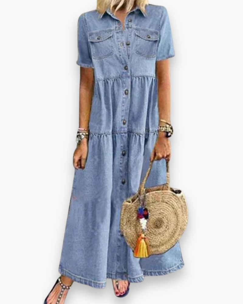 Robe maxi chemise pour femme | Chic et confortable