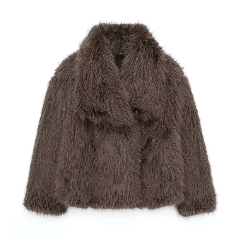Claire - Manteau Élégant Fourrure Court