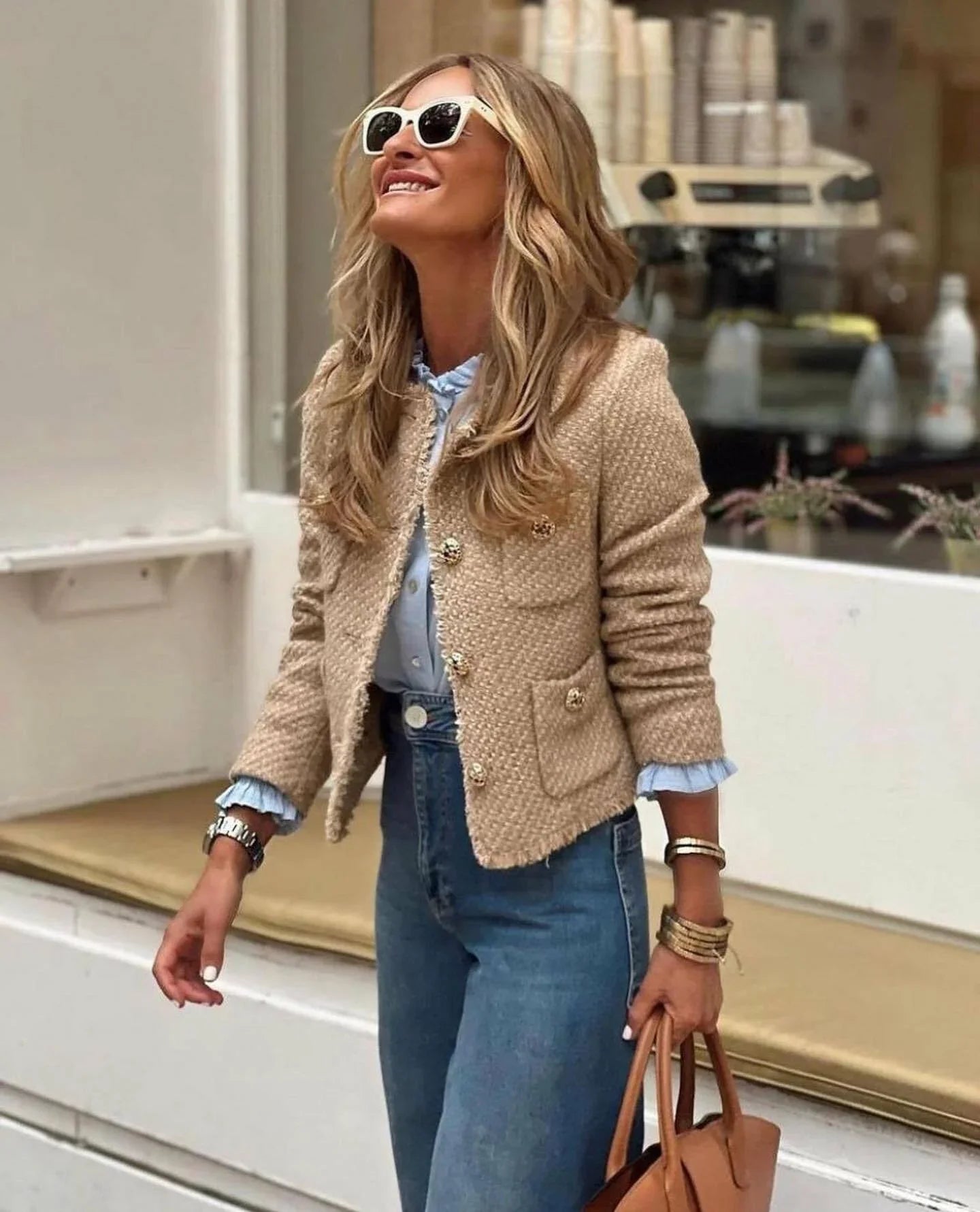 Anaïs – Manteau En Tweed Au Design Moderne, Chic Et Original