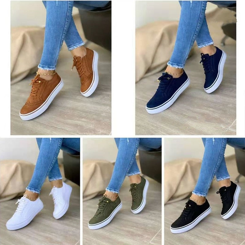 Monique - Baskets Chic Daim Plateforme