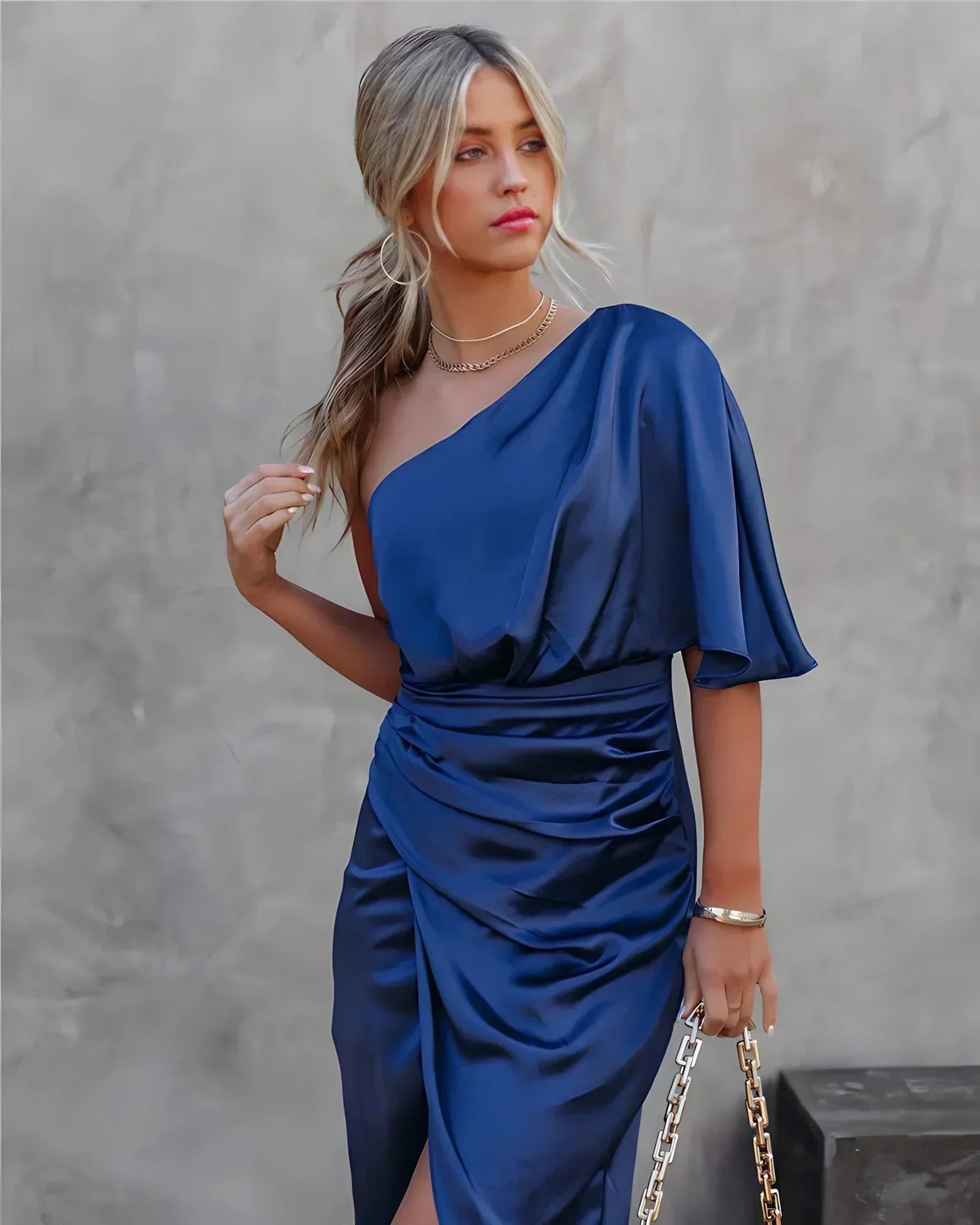 Sandrine - Robe Midi Satin Femme