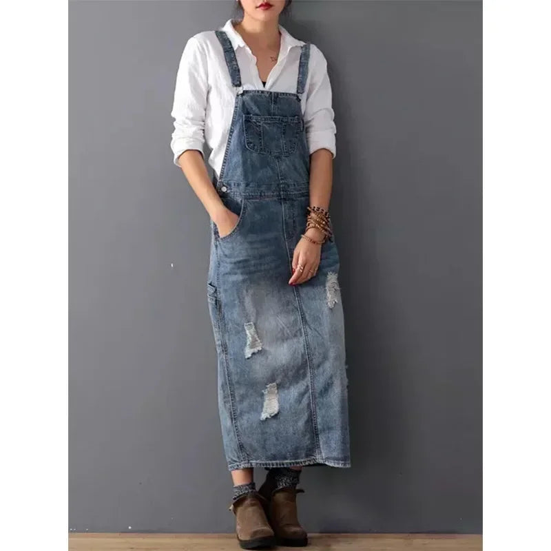 Martine - Robe Salopette Femme en Jean