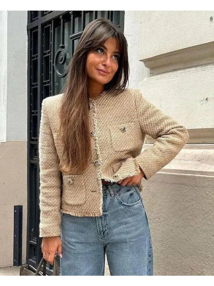 Anaïs – Manteau En Tweed Au Design Moderne, Chic Et Original