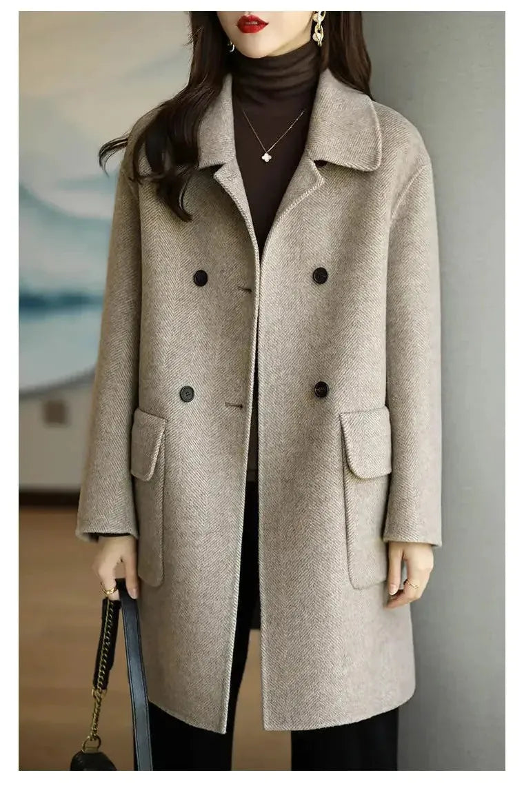Amélie | Manteau Élégant Mi-Long Laine