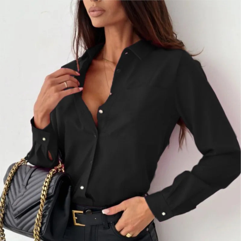 Blouse Femme En Satin Manches Longues - Mathilde
