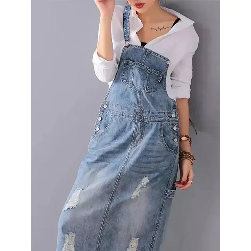 Martine - Robe Salopette Femme en Jean