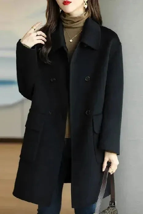 Amélie | Manteau Élégant Mi-Long Laine