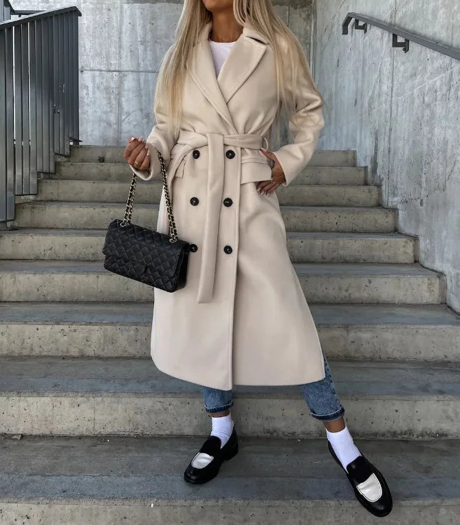 Chloé | Manteau Élégant Ceinturé Classique