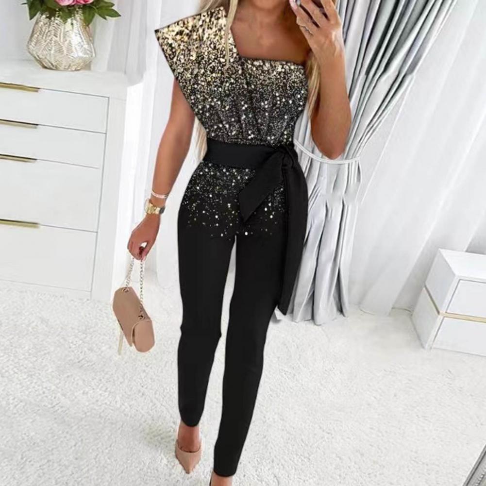 Cléophée - Combinaison Asymétrique Avec Touches Brillantes Et Élégantes