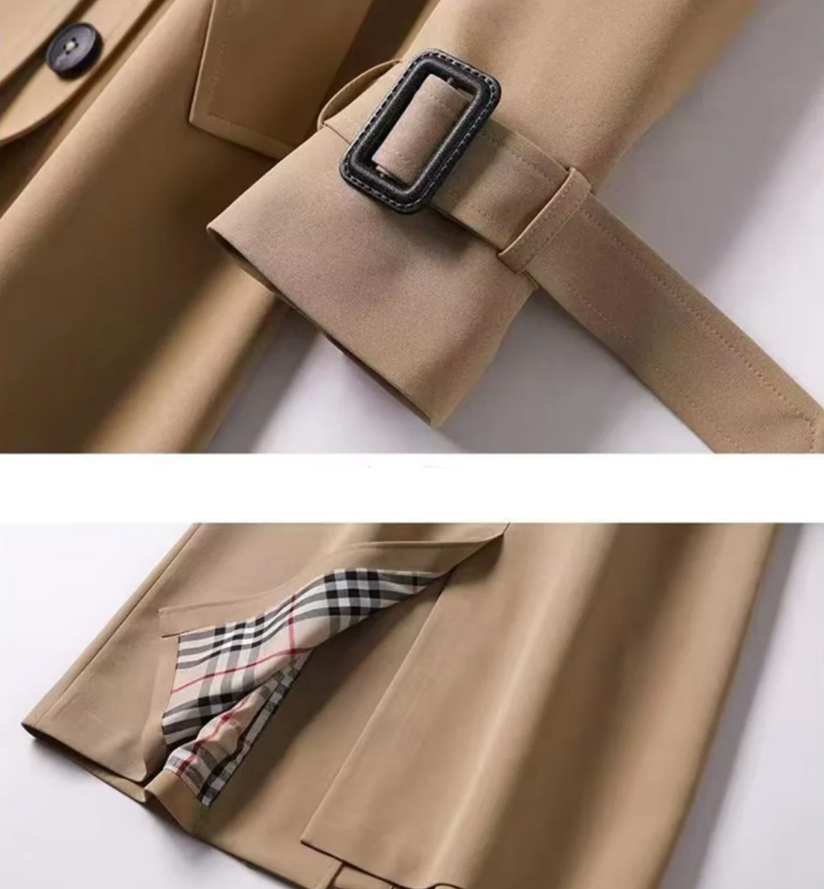 Brigitte | Trench Élégant Long Ceinturé