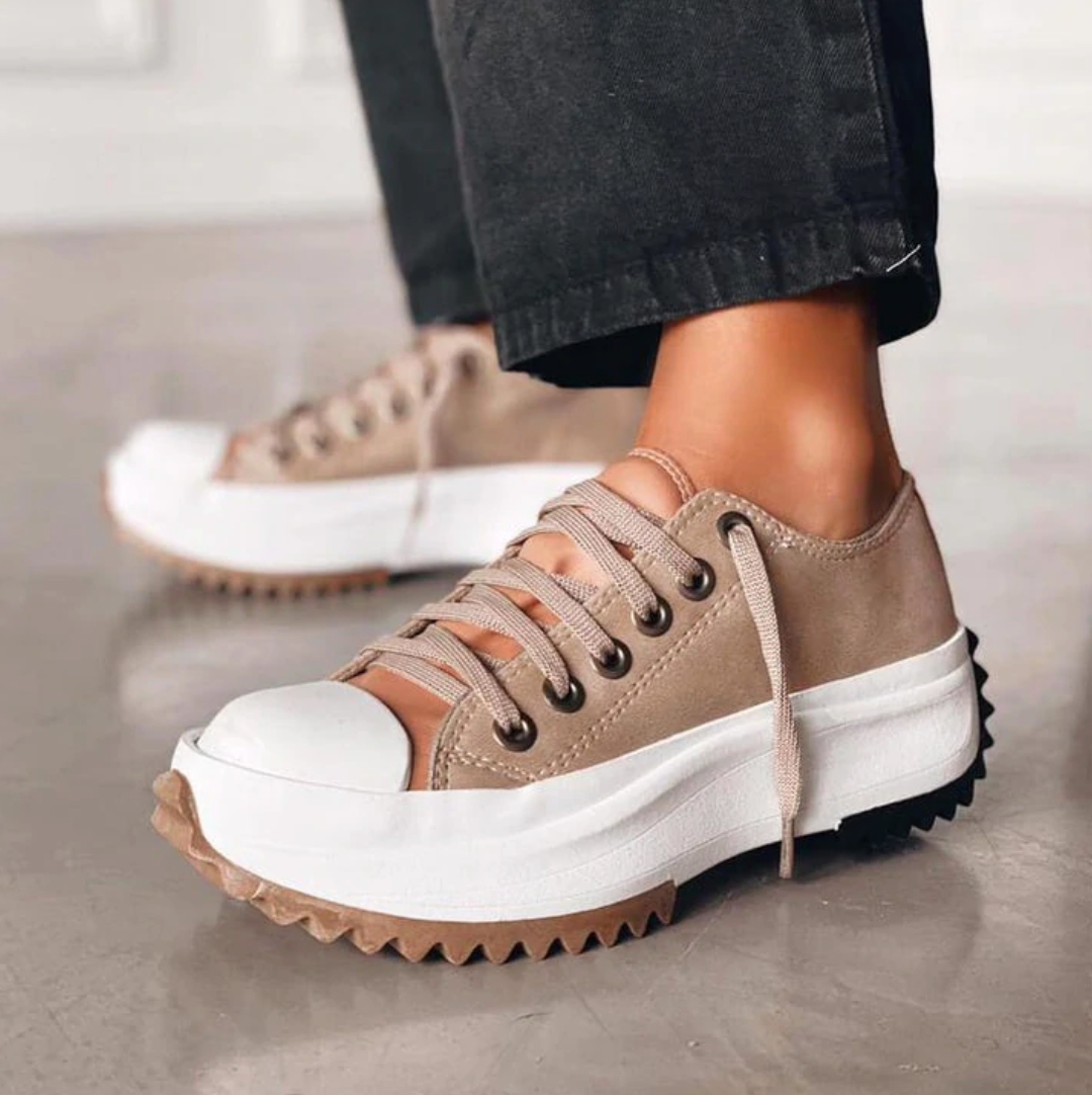 Corinne - Baskets Chic Plateforme Semelle Crantée
