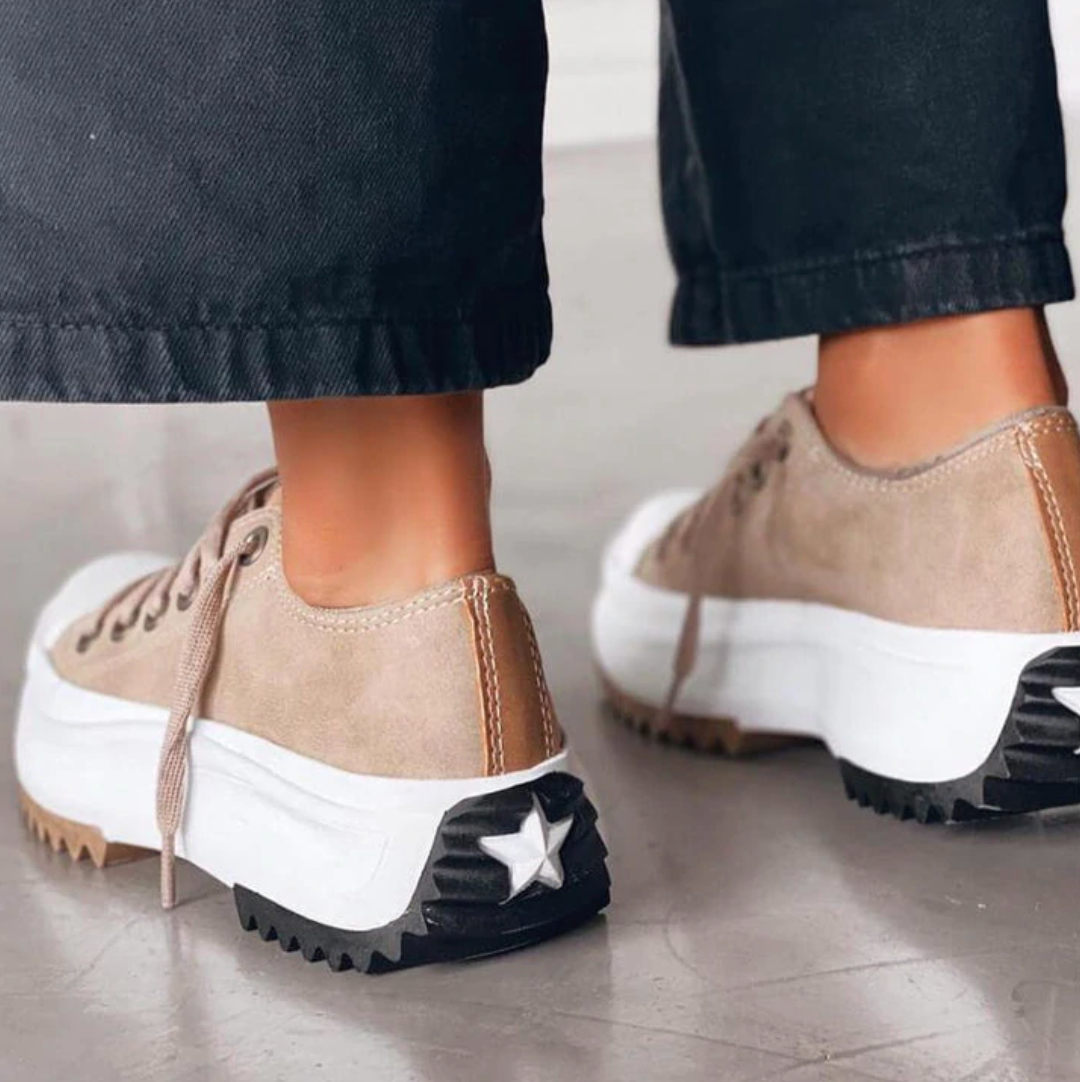 Corinne - Baskets Chic Plateforme Semelle Crantée