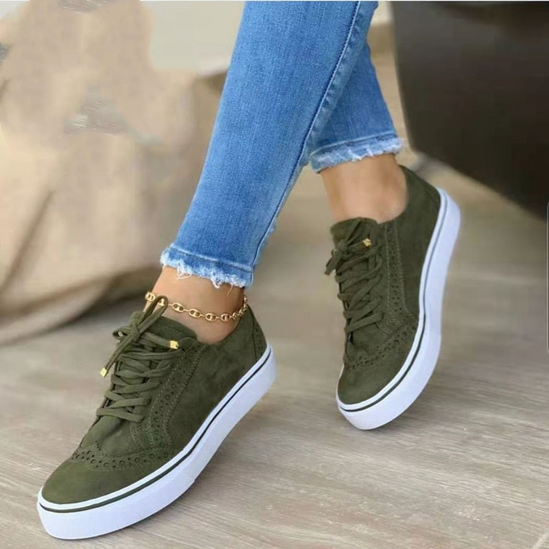 Monique - Baskets Chic Daim Plateforme