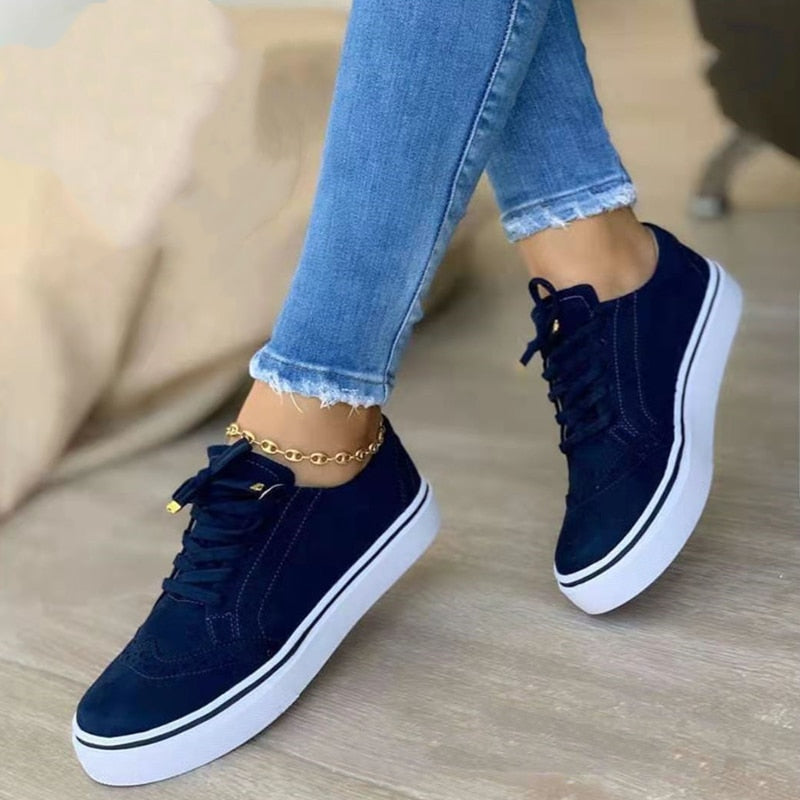 Monique - Baskets Chic Daim Plateforme