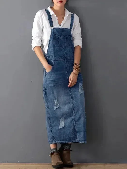 Martine - Robe Salopette Femme en Jean