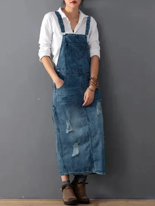 Martine - Robe Salopette Femme en Jean