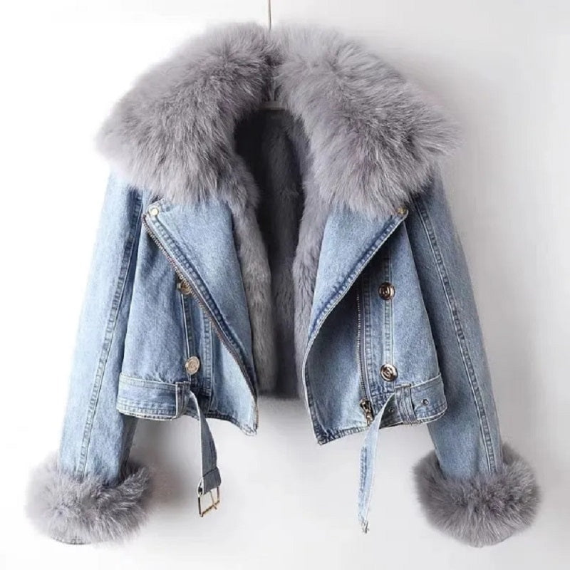 Laurence - Manteau Élégant Jean Fourrure
