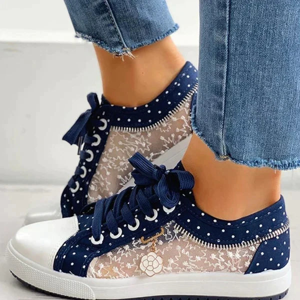 Sabine - Baskets Chic Pois Dentelle