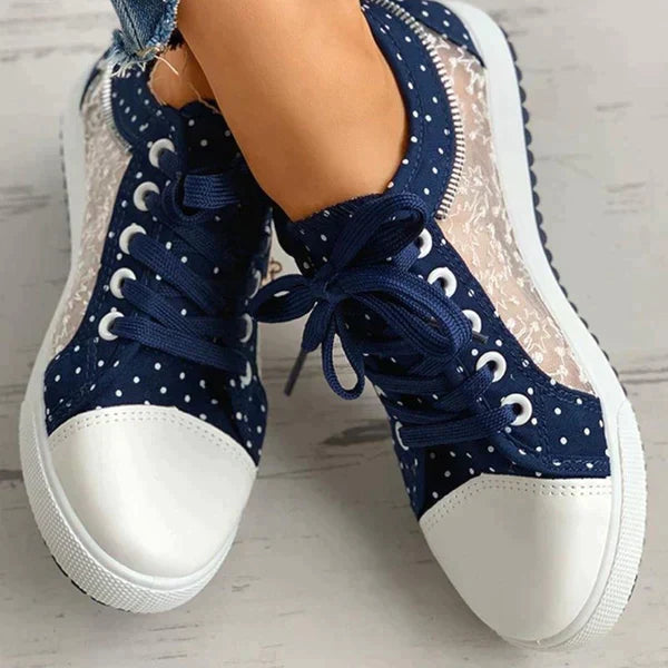 Sabine - Baskets Chic Pois Dentelle