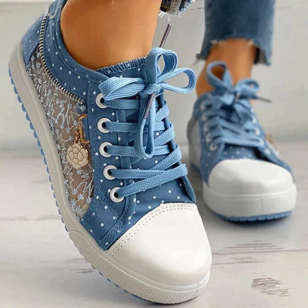 Sabine - Baskets Chic Pois Dentelle