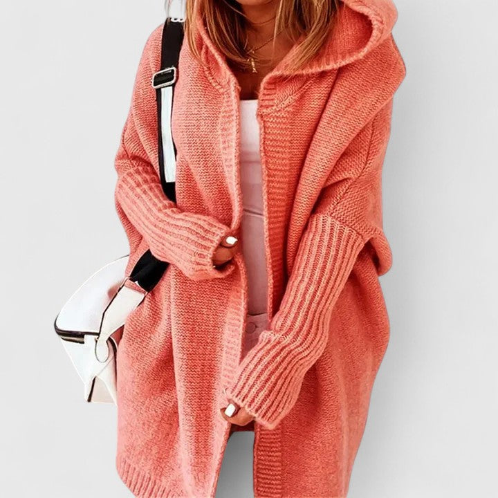 Sylvie - Cardigan Élégant Oversize à Capuche
