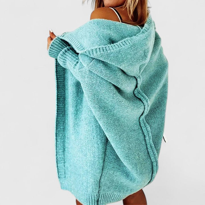 Sylvie - Cardigan Élégant Oversize à Capuche