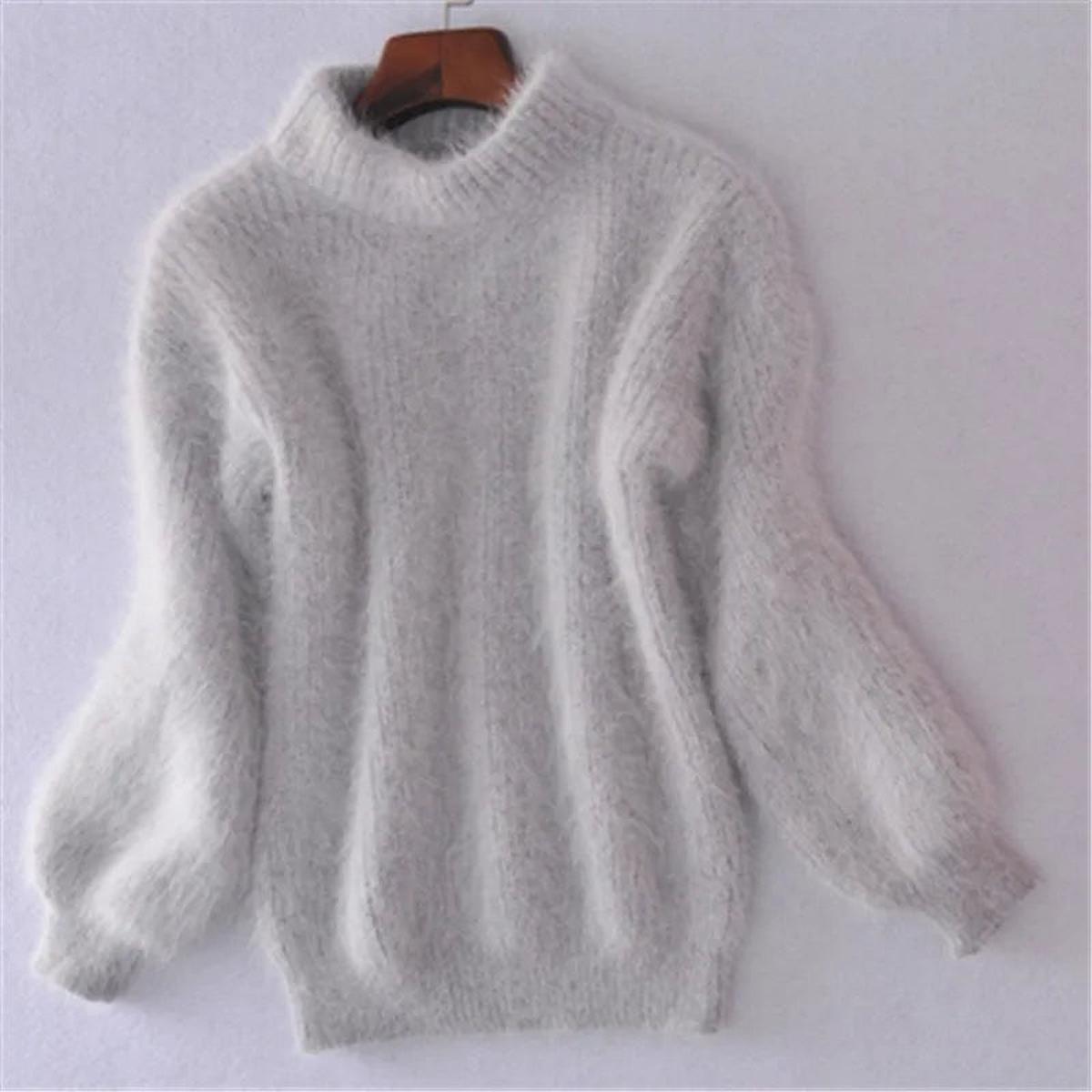 Delphine - Pull Élégant Mohair Col Roulé