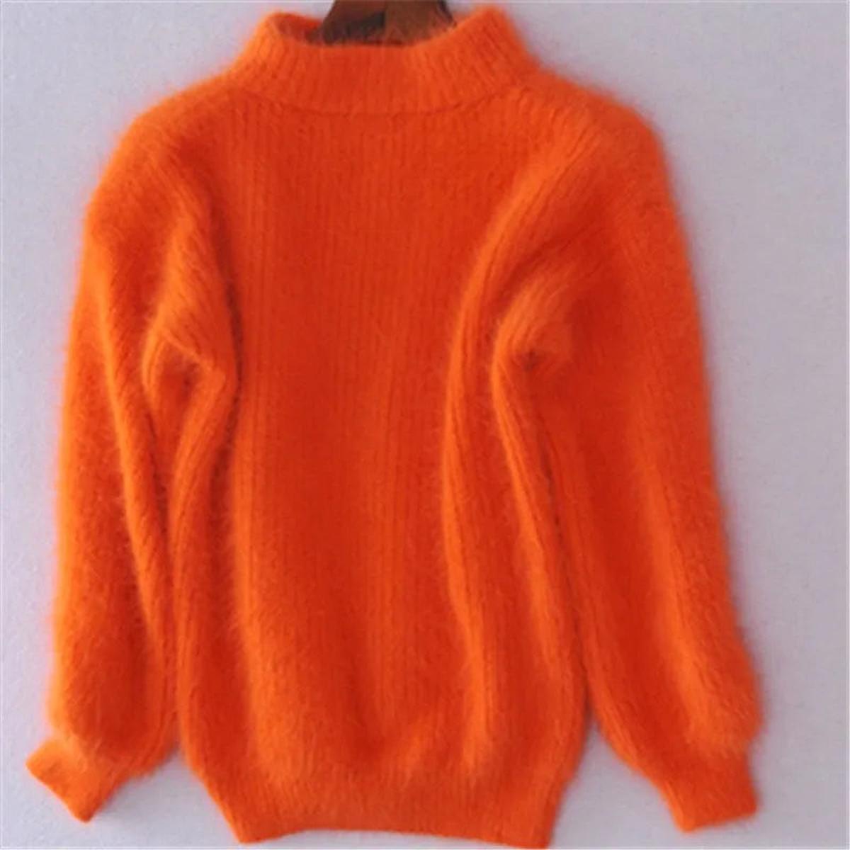 Delphine - Pull Élégant Mohair Col Roulé