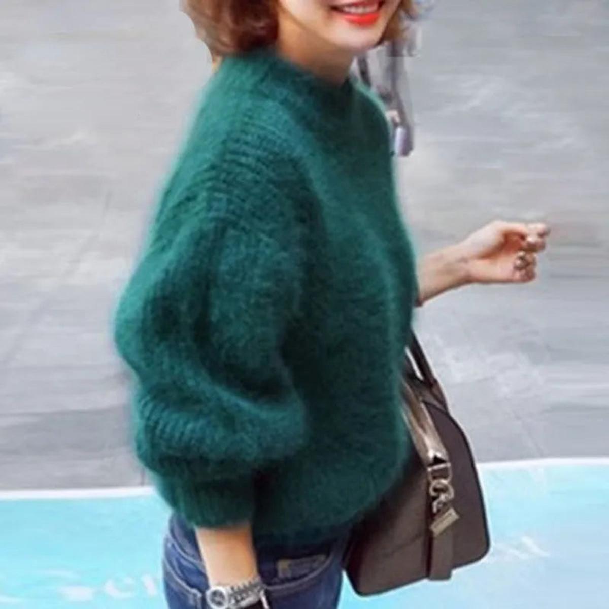 Delphine - Pull Élégant Mohair Col Roulé
