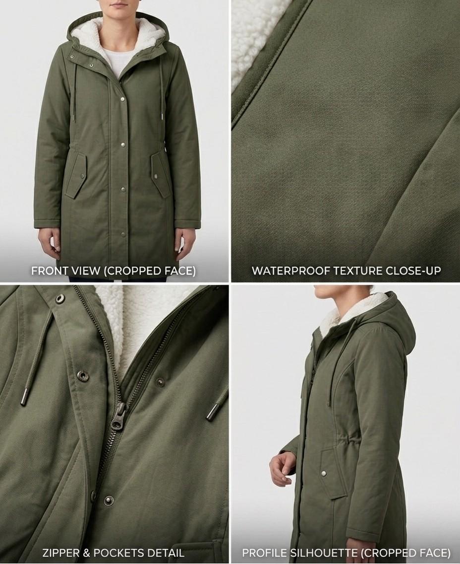 Nathalie | Parka Élégante Chaude à Capuche