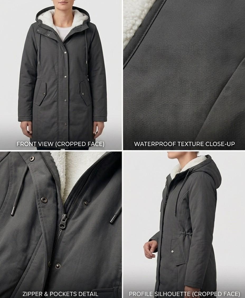 Nathalie | Parka Élégante Chaude à Capuche