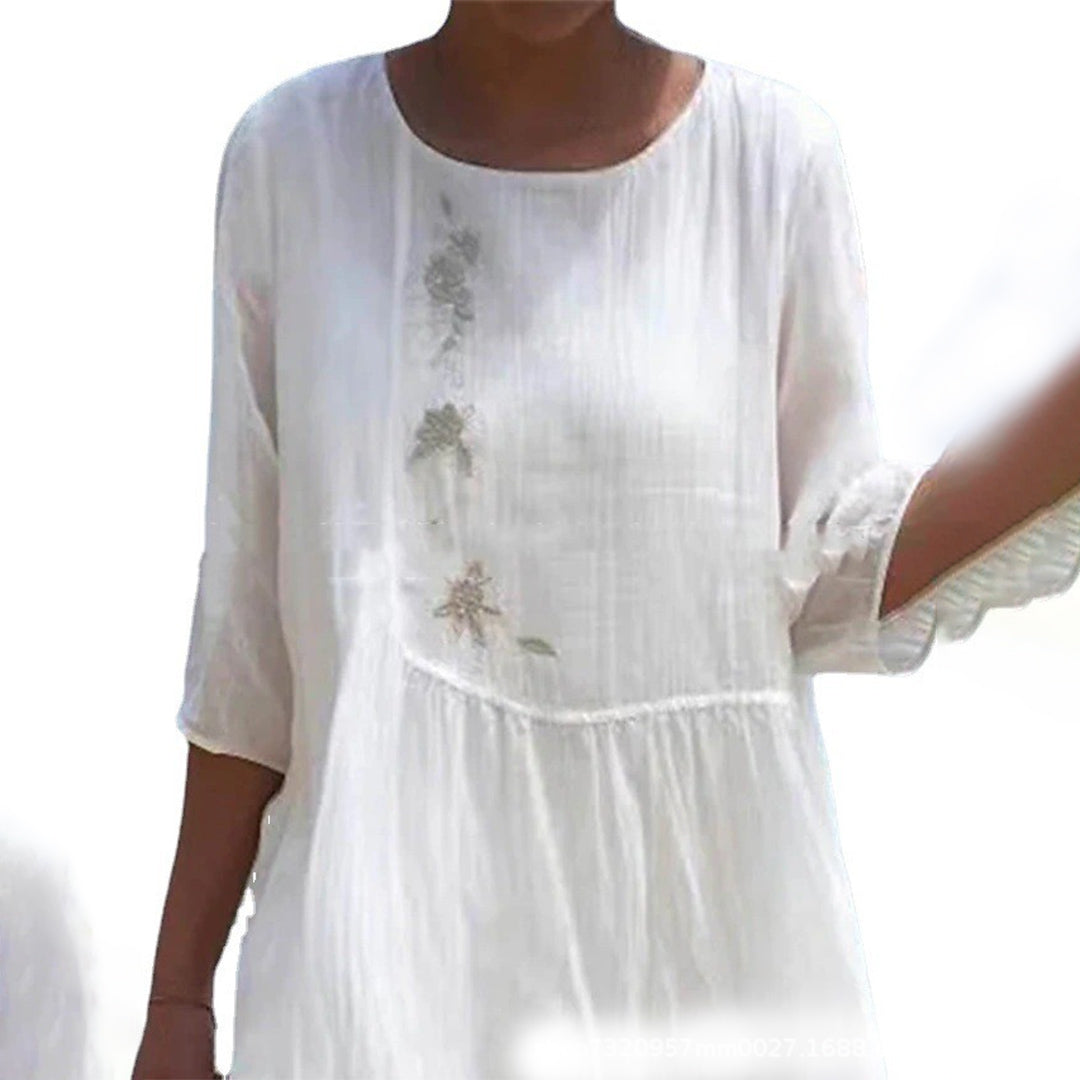 Noémie - Robe D'Été Blanche En Tissu Léger