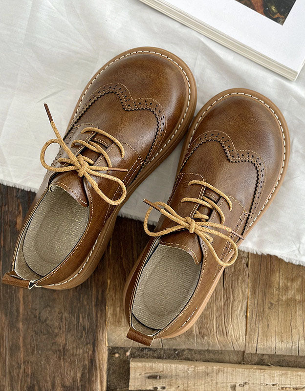 Aurore - Chaussures Oxford Bout Carré Large Femme